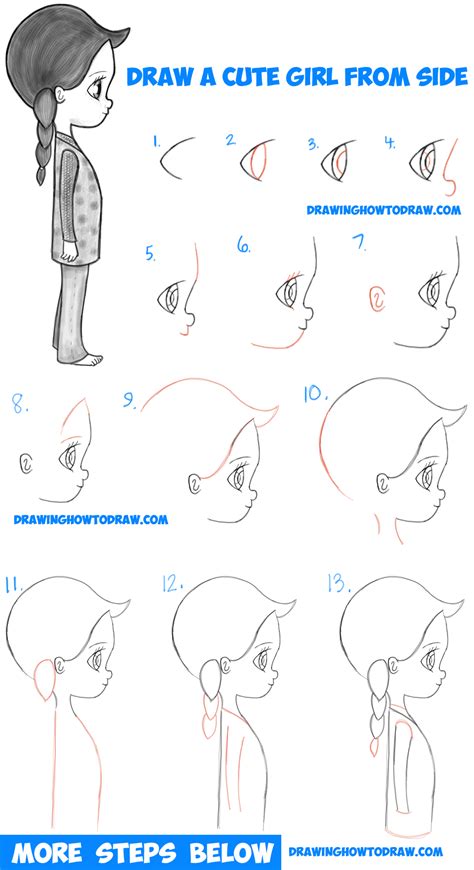 drawing girl step by step|easy girl drawings to draw.